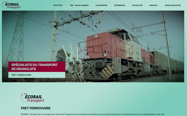 exemple de site web cree pour Ecorail Transport - fret ferroviaire en france - par SOCOTIC agence web et digital installe a proximite de Ligueil 37240