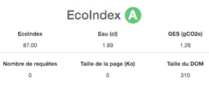 A au test ecoindex greenit pour le site SOCOTIC web et digital test realise le 1er février